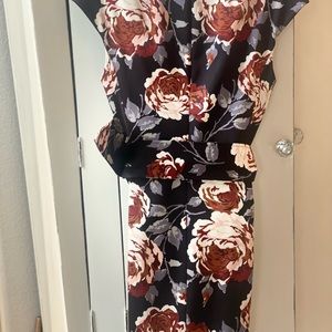Theory black flowered dress, size 8